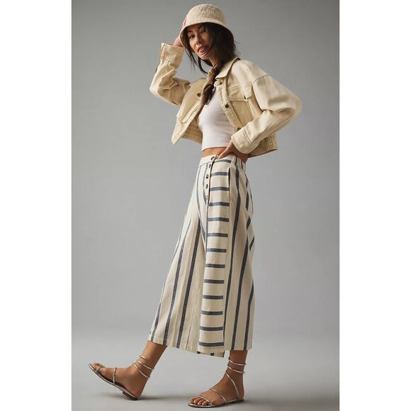 NWT Maeve Striped Sailor Culotte Pants - Size 12 - Picture 2 of 6